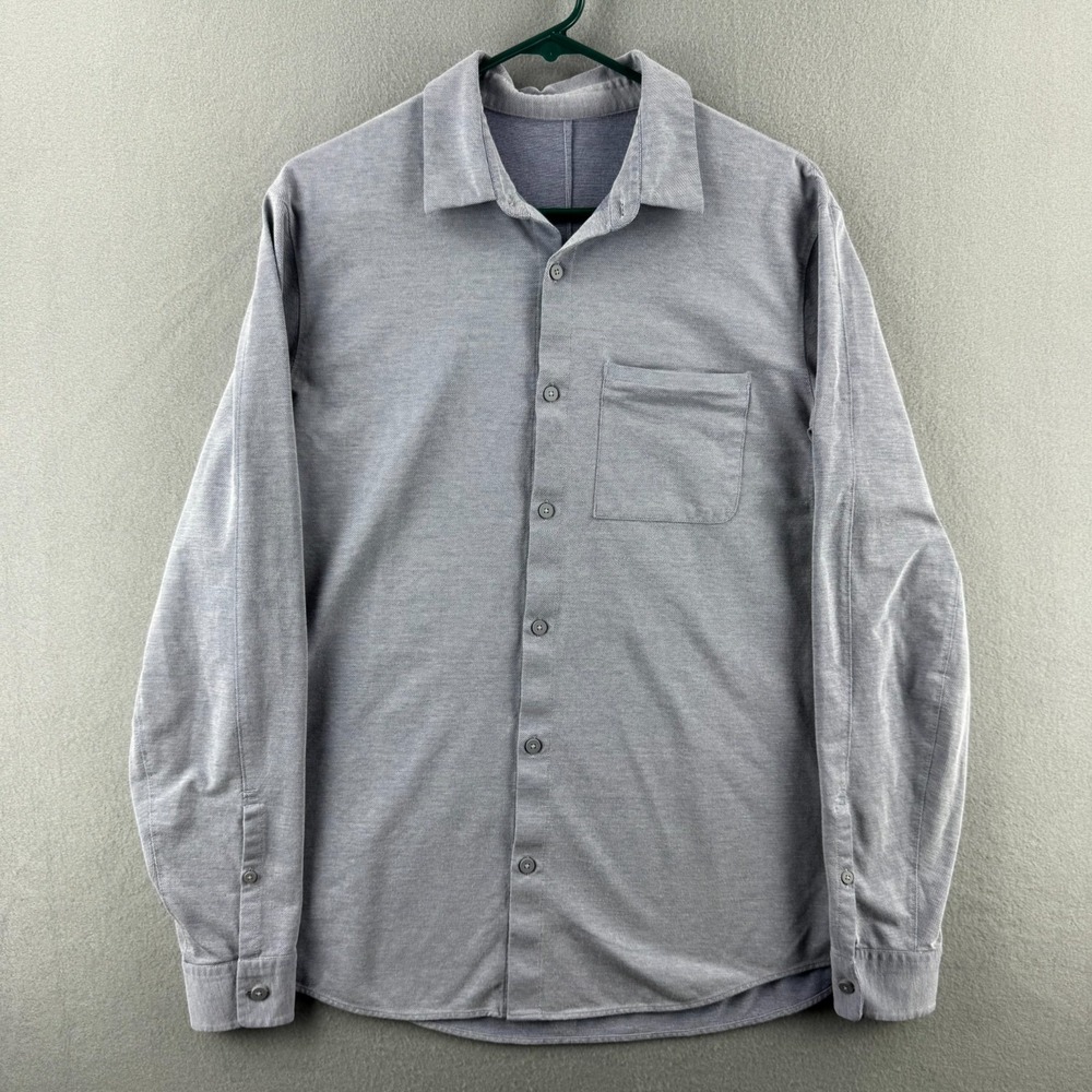 Lululemon‎ Shirt Mens Large Blue Commission Button Up Long Sleeve Flex